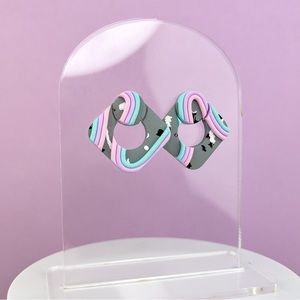 Pastel Abstract Rainbow Design Handmade Polymer Clay Earrings Lightweigh…